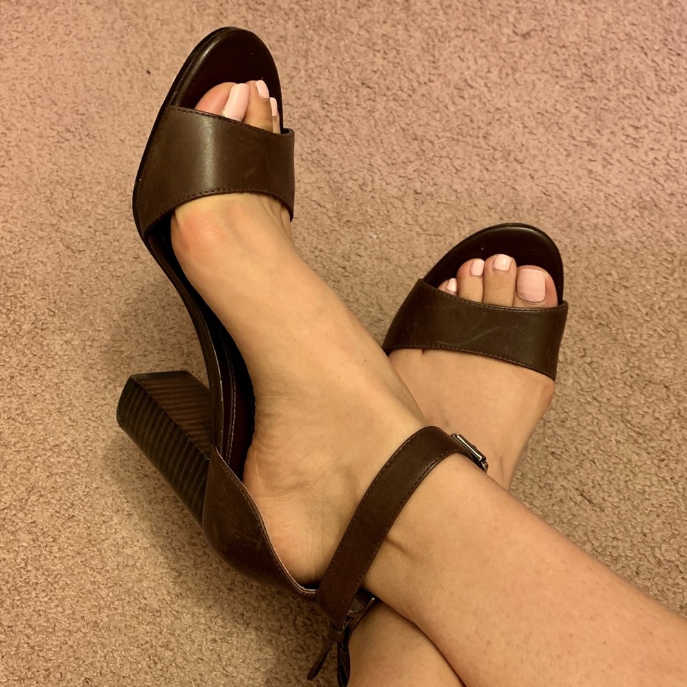 LAUREN by Ralph Lauren Mocha Strap Heels